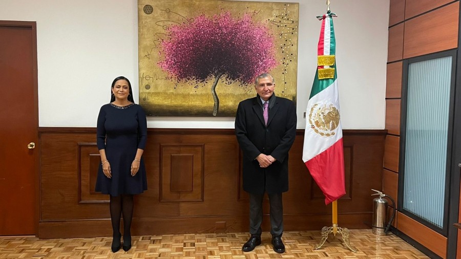 Adán Augusto López, el secretario de Gobernación, dio posesión a los funcionarios de sus nuevos cargos, ya que el presidente se encuentra aislado después de contagiarse de covid-19 por segunda vez. Foto Presidencia