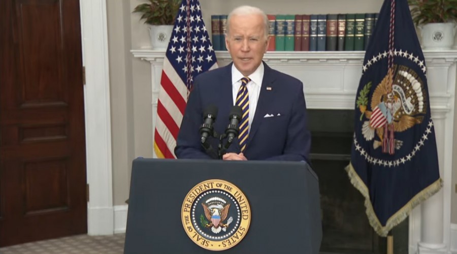 El presidente Joseph R. Biden anunció que su gobierno prohibirá las importaciones de petróleo ruso hacia Estados Unidos. Foto Captura