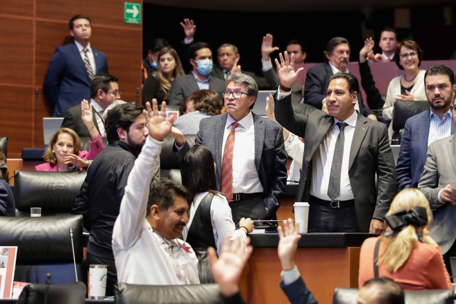 La Ley de Ingresos de la Federación fue aprobada con 65 votos a favor, 44 en contra y dos abstenciones, mientras que la Ley Federal de Derechos fue avalada con 65 votos a favor, 42 en contra y dos abstenciones. Foto Senado