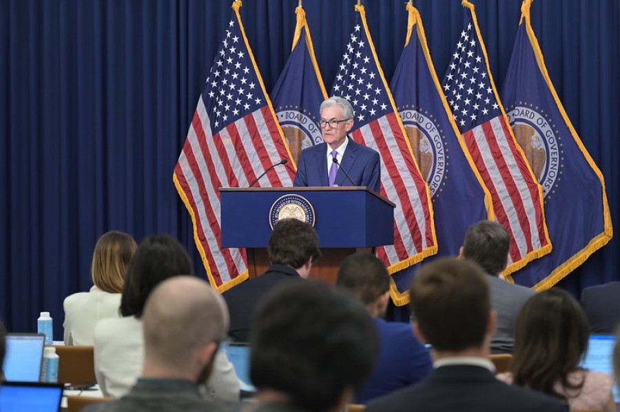 Jerome Powell, el presidente de la Fed, durante la conferencia de prensa tras la decisión del 12 de junio. Foto Flickr.com