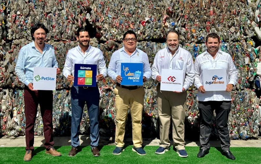 El nuevo centro se unirá a uno ya existente en La Paz, lo que permitirá a las dos empresas tener una capacidad de reciclar total de 110 toneladas mensuales de PET, o el equivalente a cinco millones de botellas. Foto Arca Continental