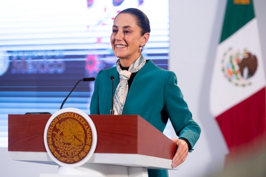 Los comentarios de Sheinbaum ocurren horas después que Donald J. Trump resultó el virtual ganador de las elecciones Estados Unidos, por lo que se convertirá por segunda ocasión en presidente, algo que genera diversas preocupaciones para México en materia comercial. Foto Presidencia de México