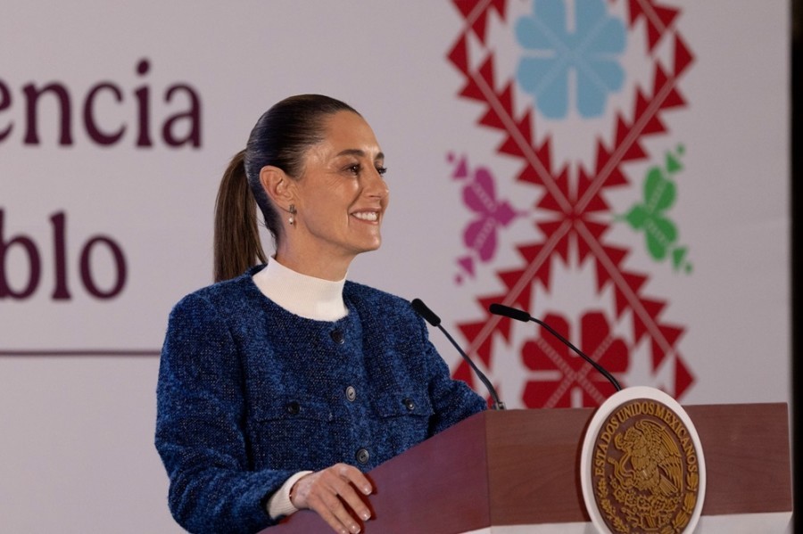 En la reunión celebrada en el museo Kaluz fueron abordados temas de inversión, desarrollo de México, inclusión, infraestructura, seguridad y revisión del tratado comercial de América del Norte, conocido aquí como T-MEC, sin que se ofrecieran más detalles de lo dialogado. Foto Presidencia de México