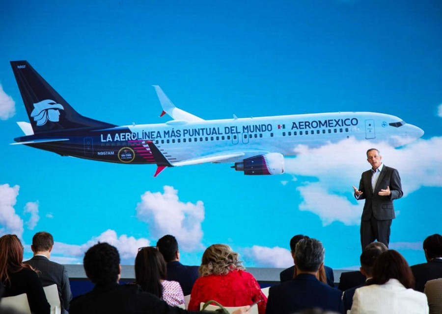 Andrés Conesa, director general de AeroMéxico, dijo que para este año tienen previta la apertura de siete nuevas rutas y la incorporacion de 14 nuevas aeronaves a su flota. Foto Cortesía AeroMéxico